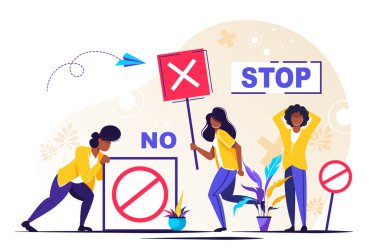 Protesto vektör illüstrasyonu. Minicik. 