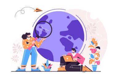 Vektör çizimi. İnsanlar ayakta 