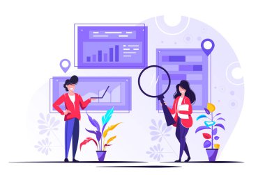 Araştırma vektörü çizimi. Düz