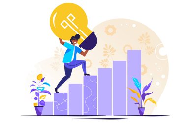 Vektör illüstrasyonu, çözüm arayışı