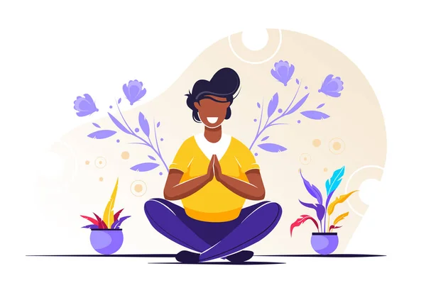 Vektör çizimi. yoga sağlık yardımları 