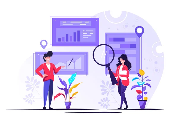 Araştırma vektörü çizimi. Düz