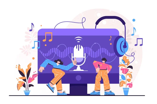 Podcast vector illustratie — Stockvector