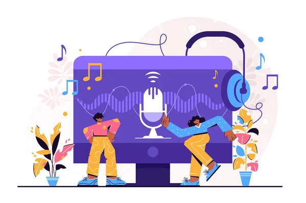 Podcast vector illustration — 스톡 벡터