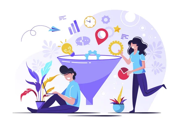 Vektör illüstrasyonu, dijital pazarlama 