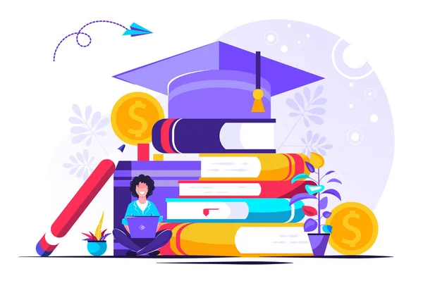 Studentenleningen vector illustratie — Stockvector