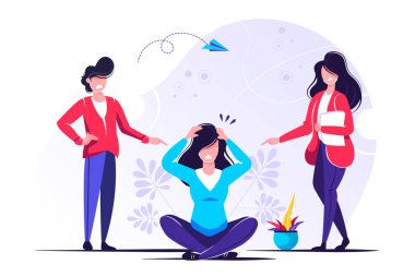 Vektör illüstrasyonu, zorbalık sorunu