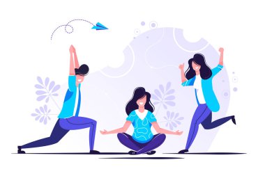 Vektör illüstrasyonu, meditasyon kavramı 