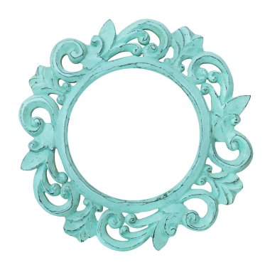 Beyaz arka planda izole edilmiş ahşap nane çerçevesi. Modern boho stili eko tasarımının ayrıntıları