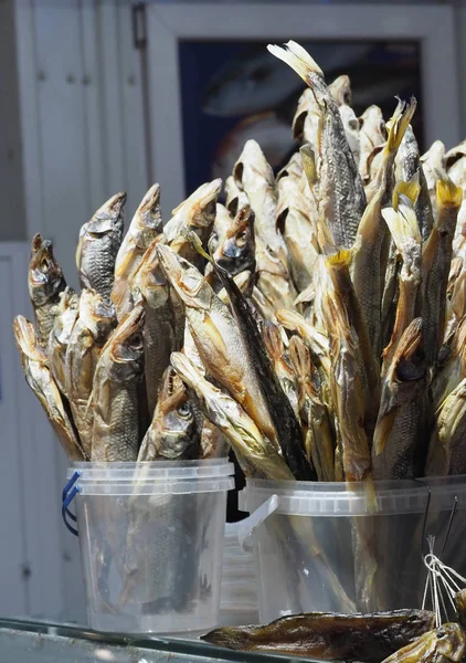 Ikan Laut Kering Berbau Jendela Pasar — Stok Foto