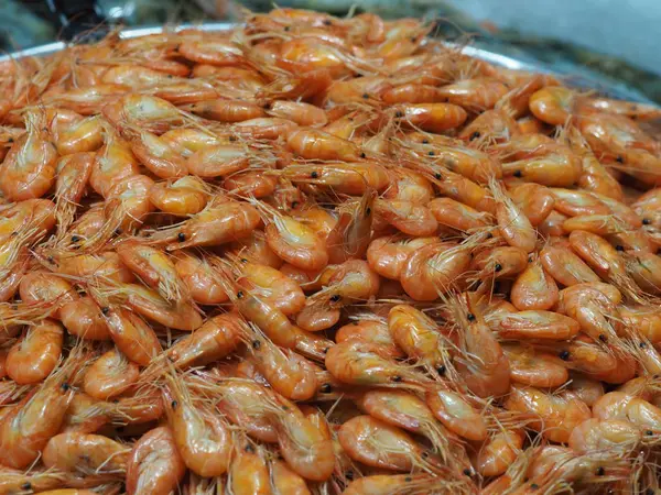 Udang Besar Dingin Pameran Pasar — Stok Foto