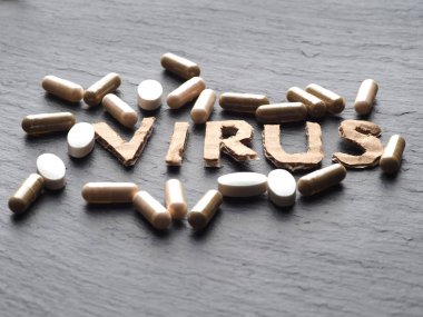 Siyah zemin üzerine Coronavirus karton metin cümlesi ilacıyla Yeni 2019-nCoV, MERS-Cov Yeni Coronavirus.