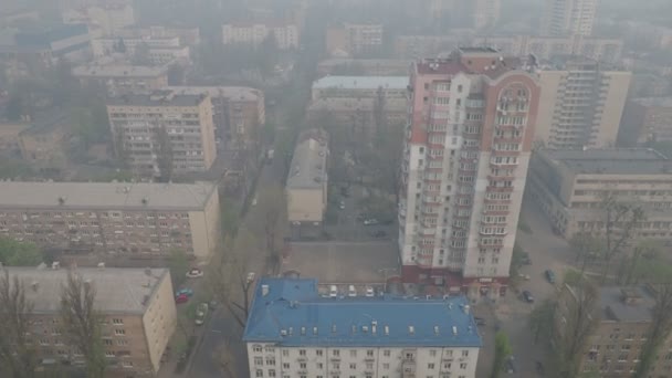 Kiev Nel Fumo Durante Incendio Boschivo Nella Zona Chernobyl Nella — Video Stock