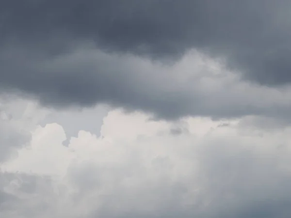 Gray Sky Covered Cloudy Dense Clouds Graying Day Sky Landscape — Stock Photo, Image