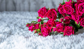 Картина, постер, плакат, фотообои "bouquet of beautiful red roses isolated on white background. ", артикул 316458376