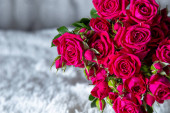 Картина, постер, плакат, фотообои "bouquet of beautiful beautiful red roses", артикул 316458502