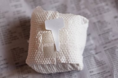 bir paket kağıt ambalaj ve bir hesap, Kore 'den bir bitki geldi.