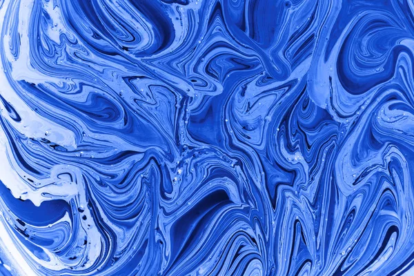 Creative abstract background. Blue and white mixed acrylic paints — Stock Photo, Image