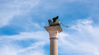 Venedik Sarayı 'nda Venedik sembolü olarak Venedik, İtalya, yaz, yakın plan, detaylar.