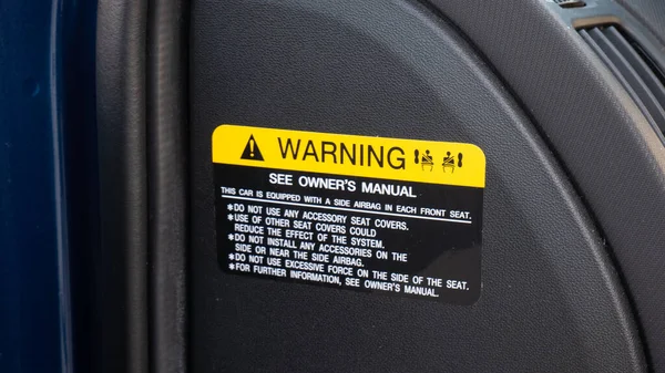 La instrucción del airbag en los vehículos — Foto de Stock