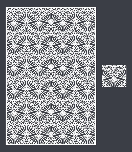 Laser cut vector panel and the seamless pattern for decorative panel — Stock Vector