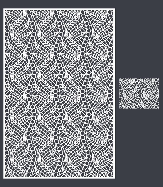 Laser cut vector panel and the seamless pattern for decorative panel — Stock Vector