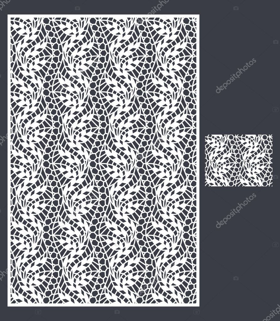 Laser cut vector panel and the seamless pattern for decorative panel