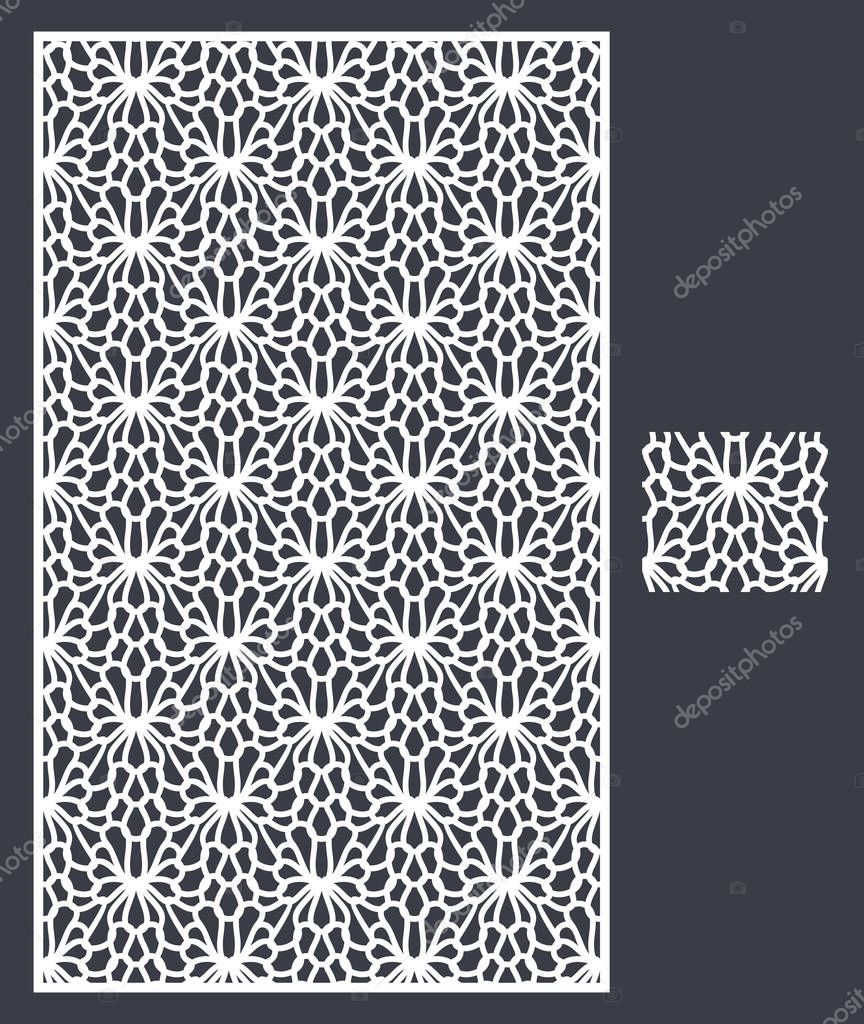 Laser cut vector panel and the seamless pattern for decorative panel