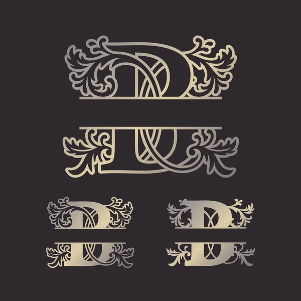 Alfabetet Split Monogram Split Letter Monogram Alphabet Frame Font Mall — Stock vektor