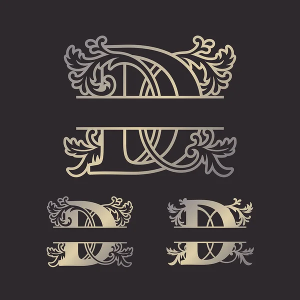 Alfabetet Split Monogram Split Letter Monogram Alphabet Frame Font Mall — Stock vektor