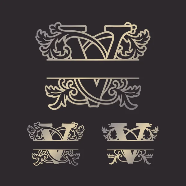 Alfabetet Split Monogram Split Letter Monogram Alphabet Frame Font Mall — Stock vektor