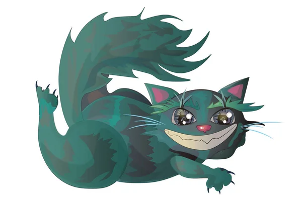 Cheshire Cat Smiles Mysteriously — Stock Vector