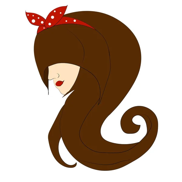 Девушка Рыжими Волосами Прической Повязкой Голове — стоковый вектор