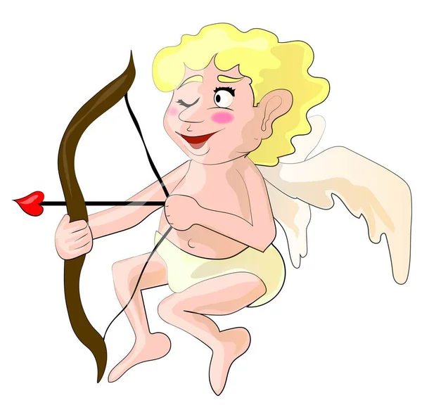 Cupido Com Arco Flecha — Vetor de Stock