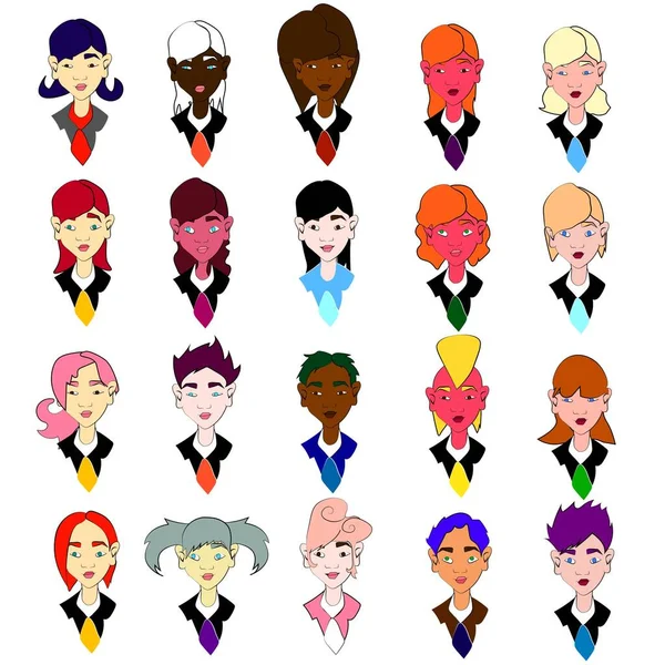 Set Different Avatars2 — Stock Vector