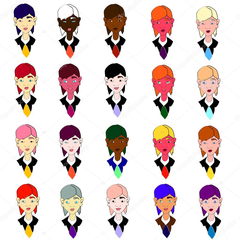 Set of different avatars