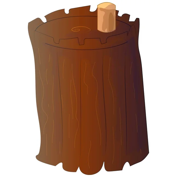 Wooden Barrel Drink Wine Beer — Stock Vector