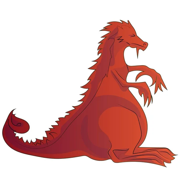 Dragão Vermelho Dinossauro Predador — Vetor de Stock