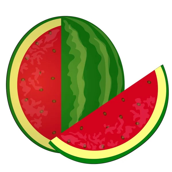 Watermelon Symbol Slices Watermelon Cut Illustration — Stock Vector