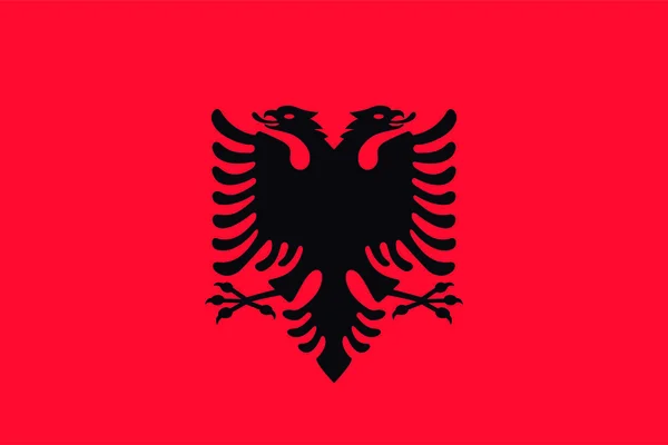 Ilustración Vectorial Bandera Albanesa —  Fotos de Stock