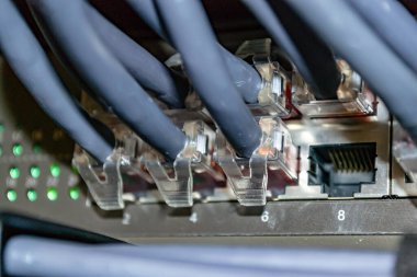 Ethernet anahtarına bağlı birkaç Lan kablosu iletişim ağı oluşturdu