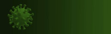 COVID-19 virüsünün yeşil çizimi. Salgın konsepti