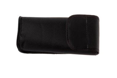 DSLR Falshlight için koruma tekstil çanta sahibi, beyaz arka planda izole