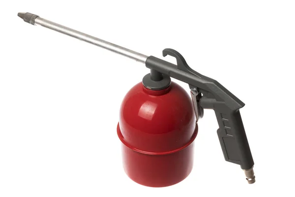Compressor Accessorie Rood Luchtpistool Voor Het Spuiten Geïsoleerd Witte Achtergrond — Stockfoto