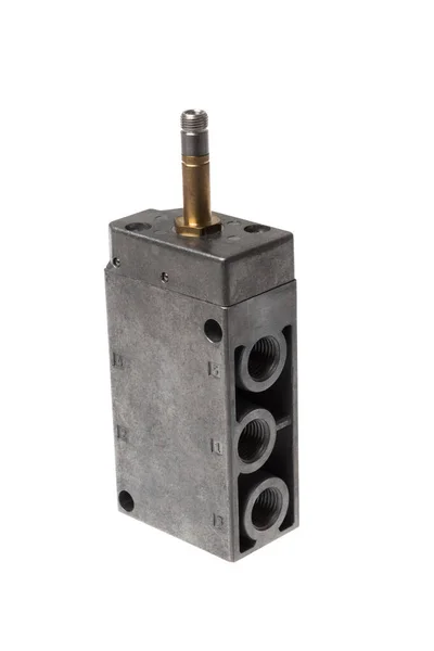 Pneumatisches Magnetventil Aus Stahllegierung Mit Eingang Vorne Ohne Magnetspule Isoliert — Stockfoto