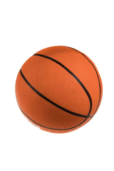 Rubber Orange Basketball Black Lines Isolated White Background — Stock Photo, Image