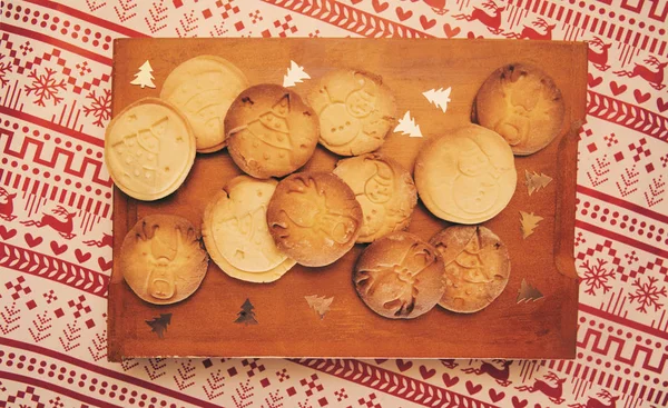 Biscotti Pasta Frolla Natale Con Decorazione Natalizia — Foto Stock