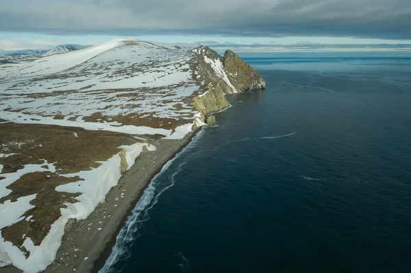 Top View Northwest Rocky Coast Bering Sea Chukchi Region Shooting — Stock Photo, Image