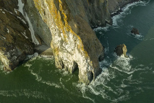 The top view on the northwest rocky coast of the Bering Sea — 스톡 사진