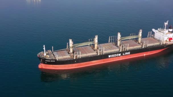 Vladivostok Russia April 2019 Daiwan Brave Bulk Carrier Comes Port — Stock Video